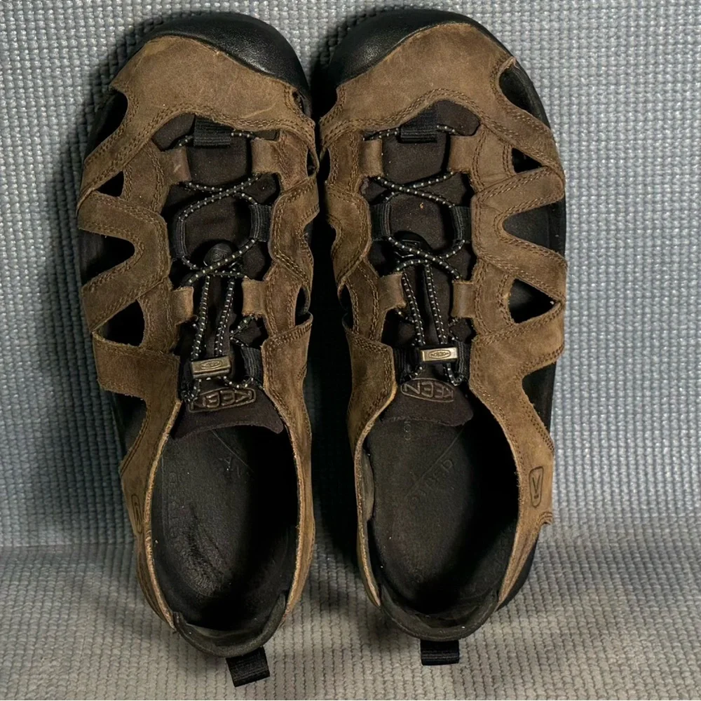 Keen Men’s Brown‎ Leather Closed Toe Waterproof Sandals Size 9